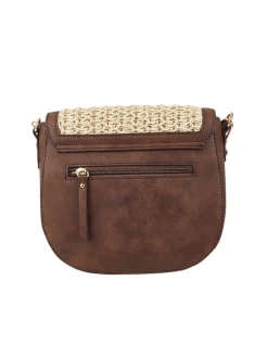 Ulrika Design - Sraw Sadelväska - Beige sadelväska i synte och strå