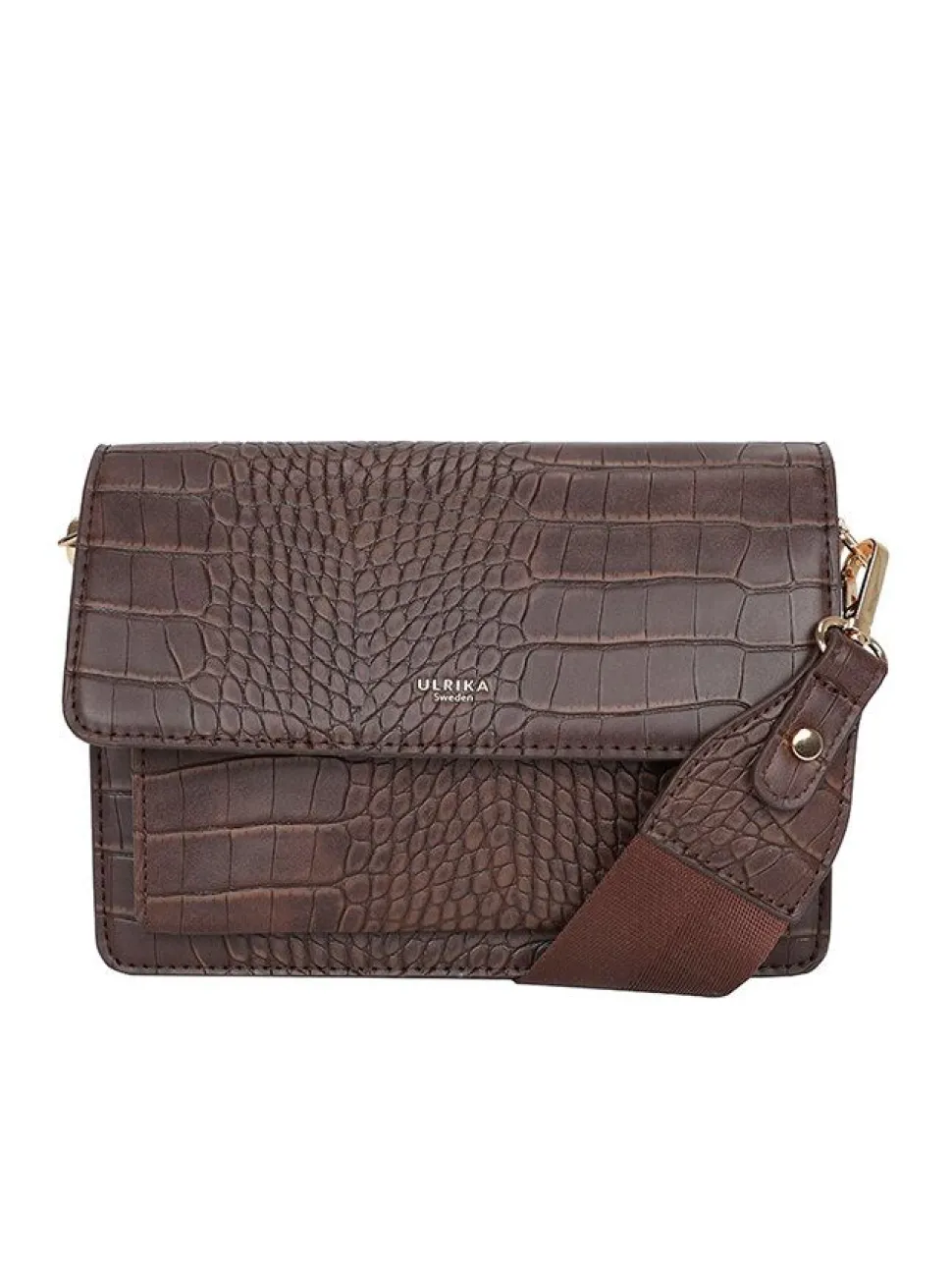 Ulrika Design - Ulrika Croco Box-väska - Brun box-väska med croco mönster