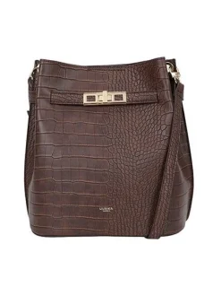 Ulrika Design - Ulrika Croco Hink-väska - Brun Hink-väska med krokomönster