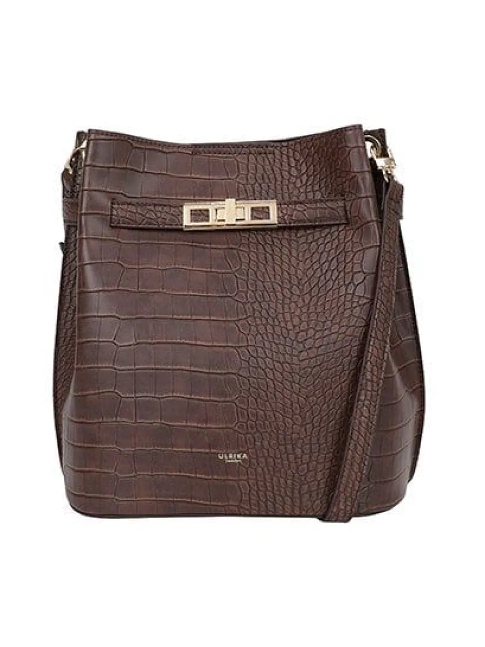 Ulrika Design - Ulrika Croco Hink-väska - Brun Hink-väska med krokomönster