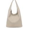 Ulrika Design - Ulrika Fur A-Line tote - Beige axelväska i mjuk skinnimitation