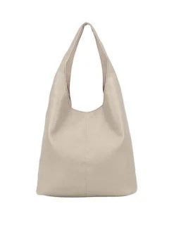 Ulrika Design - Ulrika Fur A-Line tote - Beige axelväska i mjuk skinnimitation