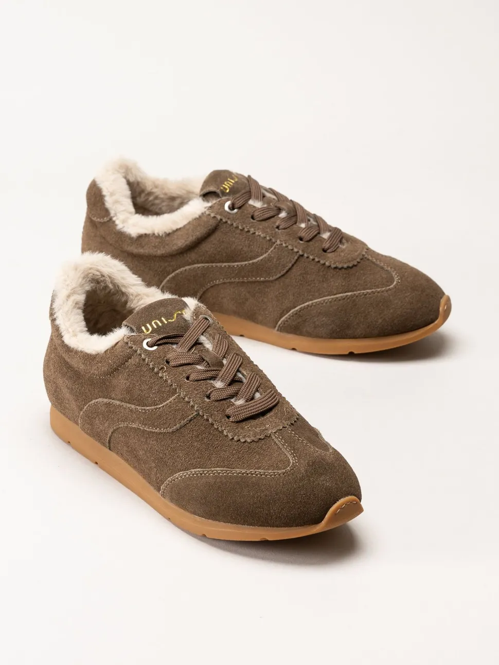 Unisa - Bruna fodrade sneakers i mocka