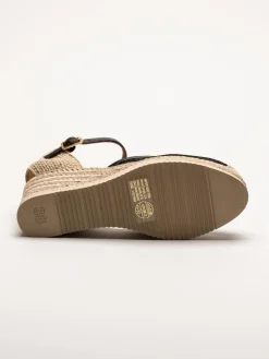 Unisa - Cueta5 - Svarta kilklackade espadrillos i textil