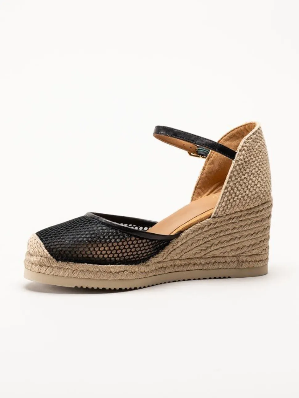 Unisa - Cueta5 - Svarta kilklackade espadrillos i textil