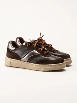 Unisa - Fidolo_Nf_BS - Bruna skinnsneakers med resårsnören