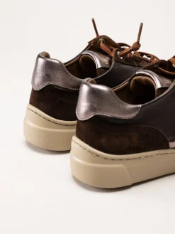Unisa - Fidolo_Nf_BS - Bruna skinnsneakers med resårsnören