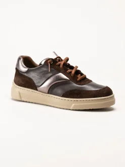 Unisa - Fidolo_Nf_BS - Bruna skinnsneakers med resårsnören