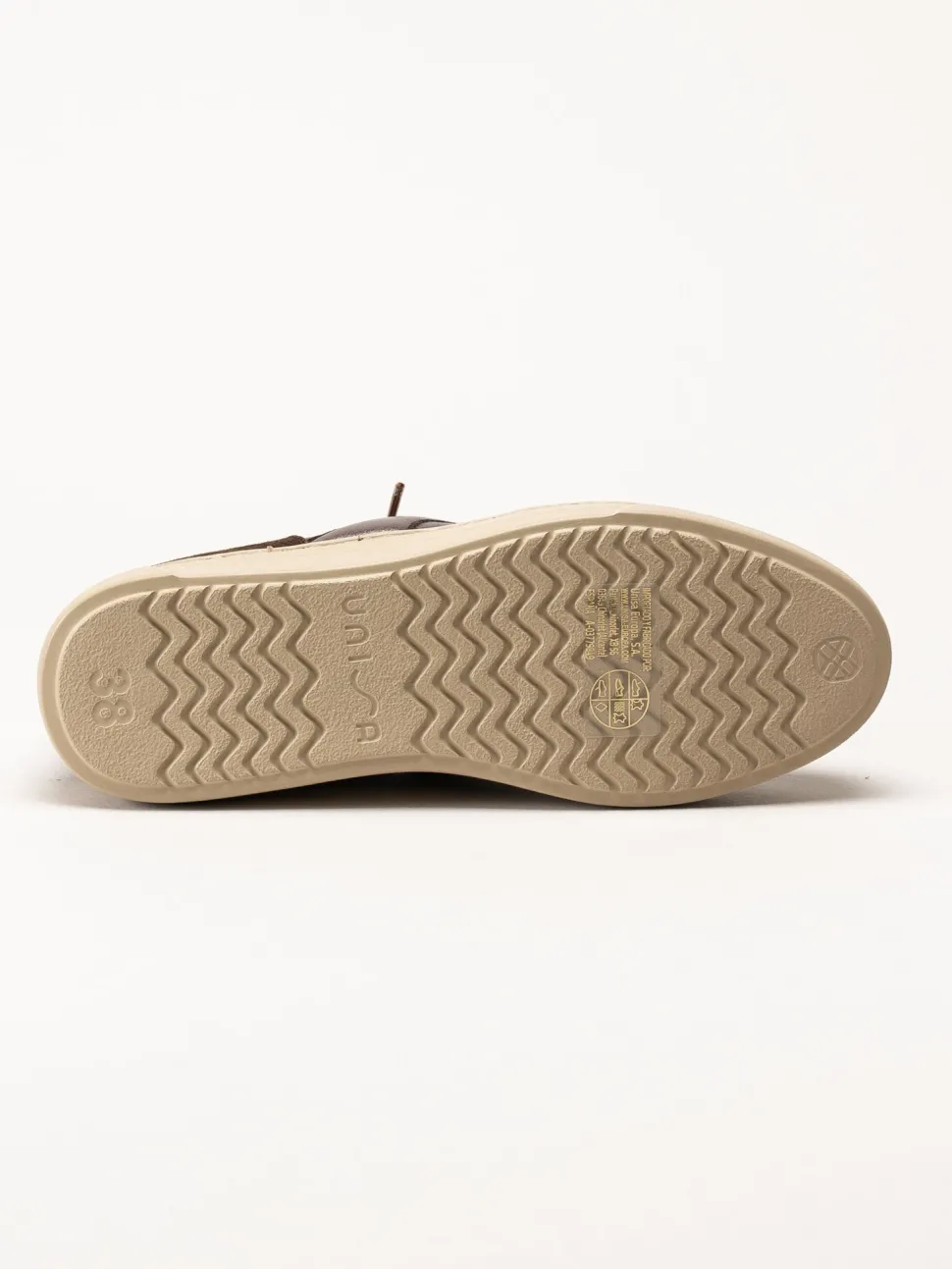 Unisa - Fidolo_Nf_BS - Bruna skinnsneakers med resårsnören