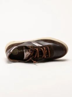 Unisa - Fidolo_Nf_BS - Bruna skinnsneakers med resårsnören