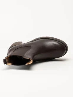 Unisa - KLINO_F25_STT - Mörkbruna högklackade boots i skinn