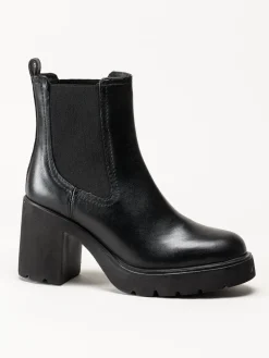 Unisa - KLINO_F25_STT - Svarta högklackade boots i skinn