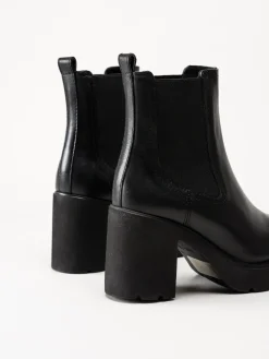Unisa - KLINO_F25_STT - Svarta högklackade boots i skinn