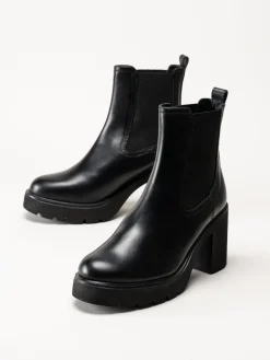 Unisa - KLINO_F25_STT - Svarta högklackade boots i skinn