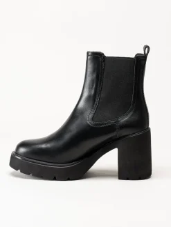 Unisa - KLINO_F25_STT - Svarta högklackade boots i skinn