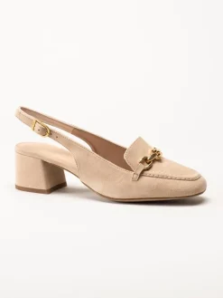 Unisa - Lenno_KS - Beige slingback pumps i mocka