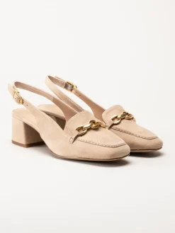 Unisa - Lenno_KS - Beige slingback pumps i mocka