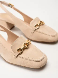 Unisa - Lenno_KS - Beige slingback pumps i mocka