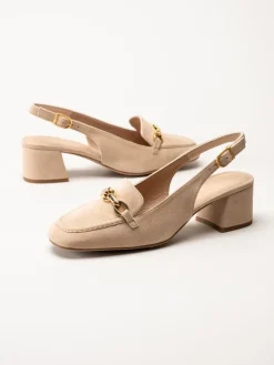 Unisa - Lenno_KS - Beige slingback pumps i mocka