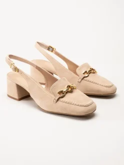 Unisa - Lenno_KS - Beige slingback pumps i mocka