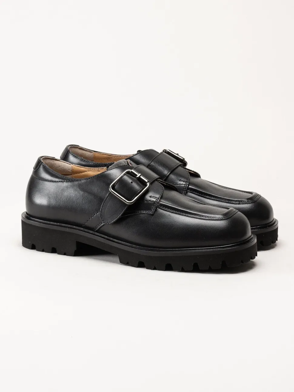 Unisa - Svarta loafers i skinn