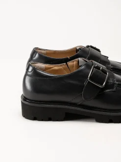 Unisa - Svarta loafers i skinn