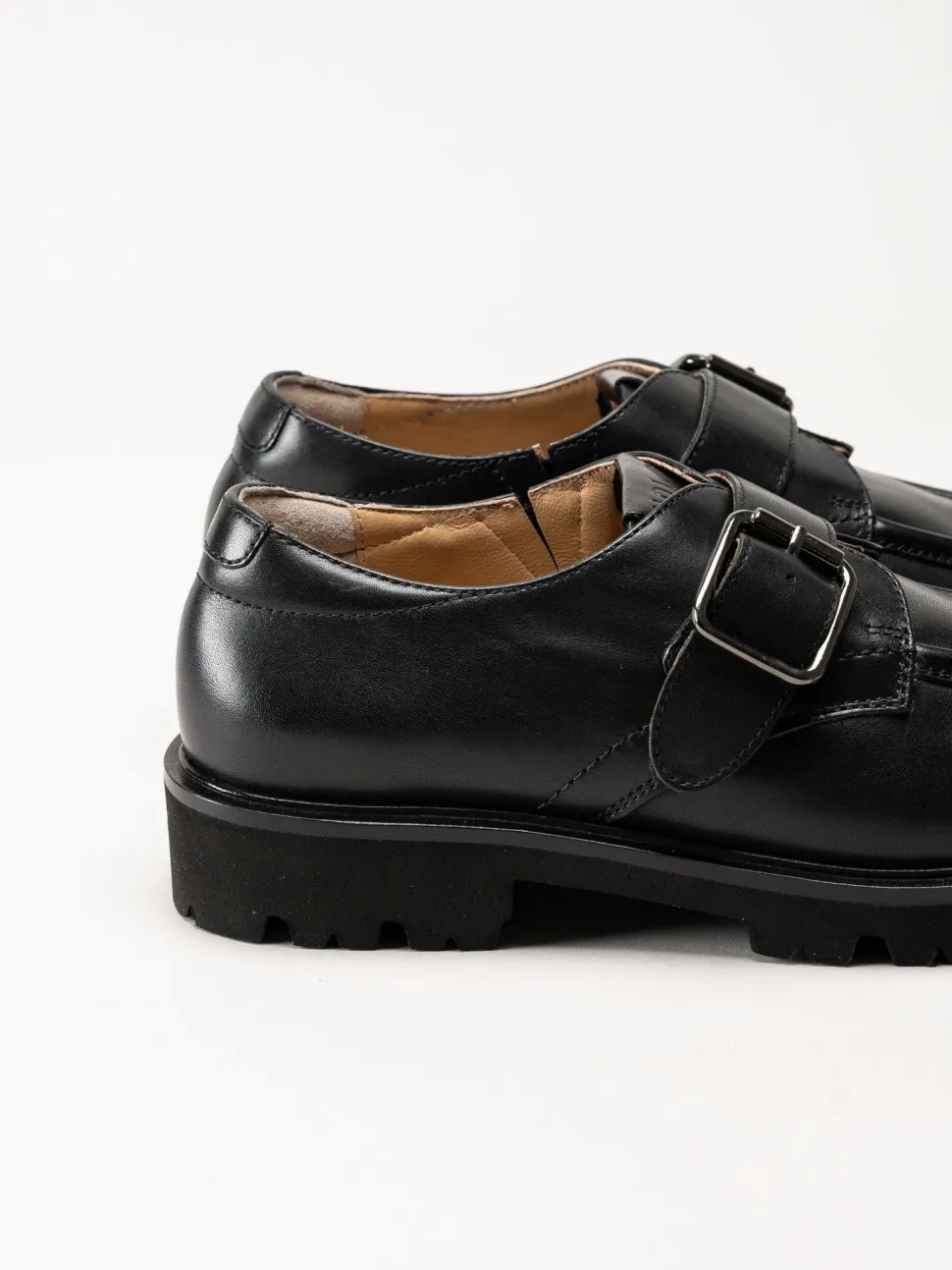 Unisa - Svarta loafers i skinn