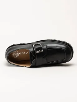 Unisa - Svarta loafers i skinn
