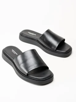 Vagabond - Connie - Svarta slip in tofflor i skinn