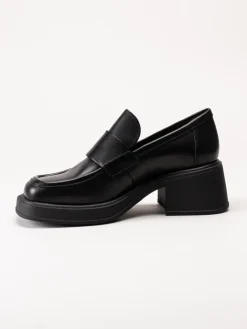 Vagabond - Dorah - Svarta skinnloafers med klack