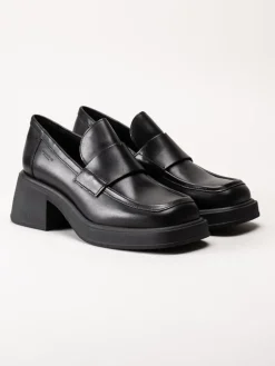 Vagabond - Dorah - Svarta skinnloafers med klack