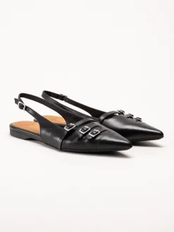Vagabond - Hermine - Svarta slingback pumps i skinn
