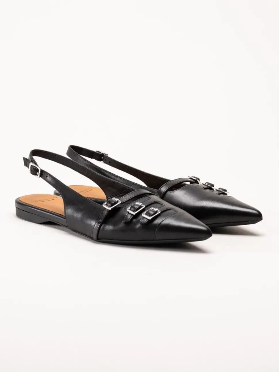 Vagabond - Hermine - Svarta slingback pumps i skinn