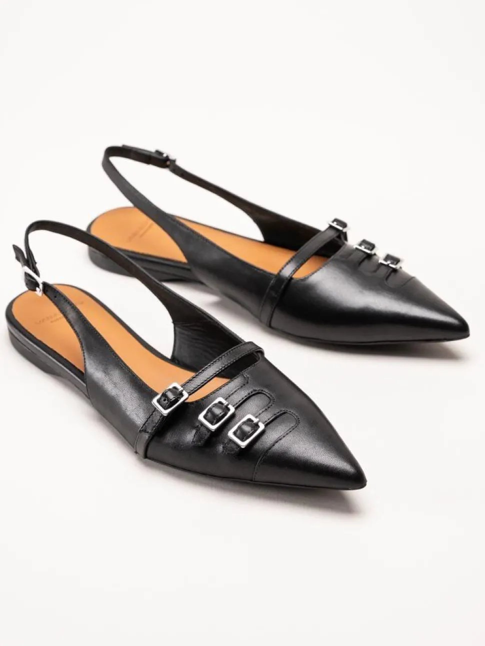 Vagabond - Hermine - Svarta slingback pumps i skinn