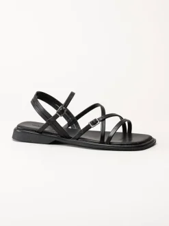 Vagabond - Izzy - Svarta sandaler i skinn