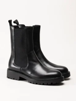 Vagabond - Kenova - Svarta chelsea boots i skinn