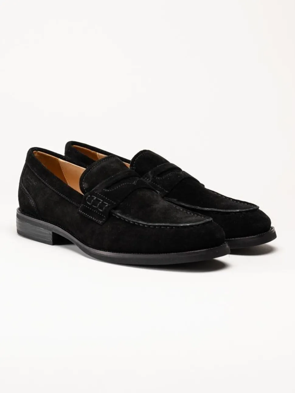 Vagabond - Mario - Svarta loafers i mocka