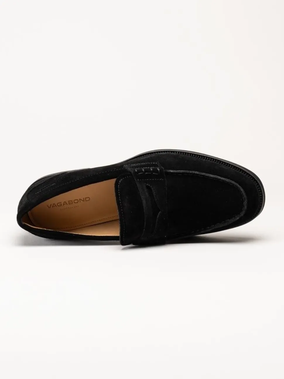 Vagabond - Mario - Svarta loafers i mocka