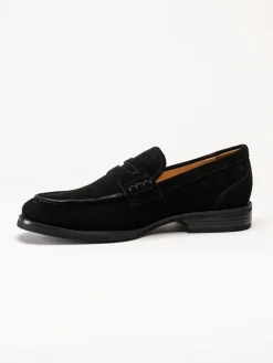 Vagabond - Mario - Svarta loafers i mocka