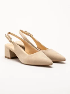 Vagabond - Marta - Beige slingback pumps i mocka