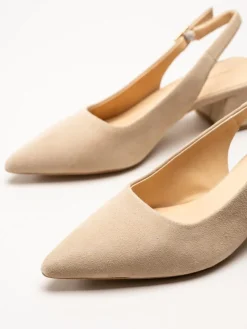 Vagabond - Marta - Beige slingback pumps i mocka