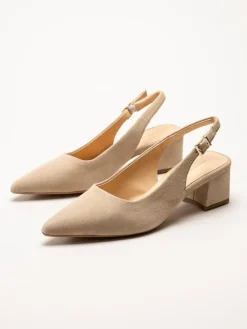 Vagabond - Marta - Beige slingback pumps i mocka