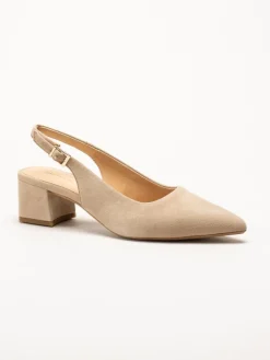 Vagabond - Marta - Beige slingback pumps i mocka