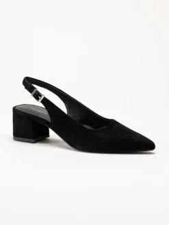 Vagabond - Marta - Svarta slingback pumps i mocka