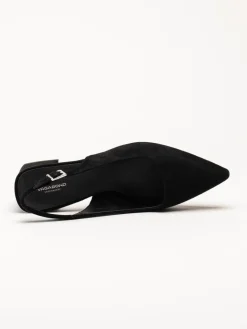 Vagabond - Marta - Svarta slingback pumps i mocka