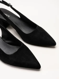 Vagabond - Marta - Svarta slingback pumps i mocka