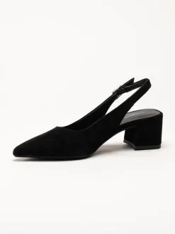 Vagabond - Marta - Svarta slingback pumps i mocka