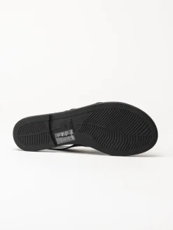 Vagabond - Tia 2.0 - Svarta platta sandaler i skinn