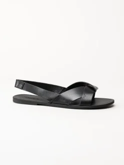 Vagabond - Tia 2.0 - Svarta platta sandaler i skinn