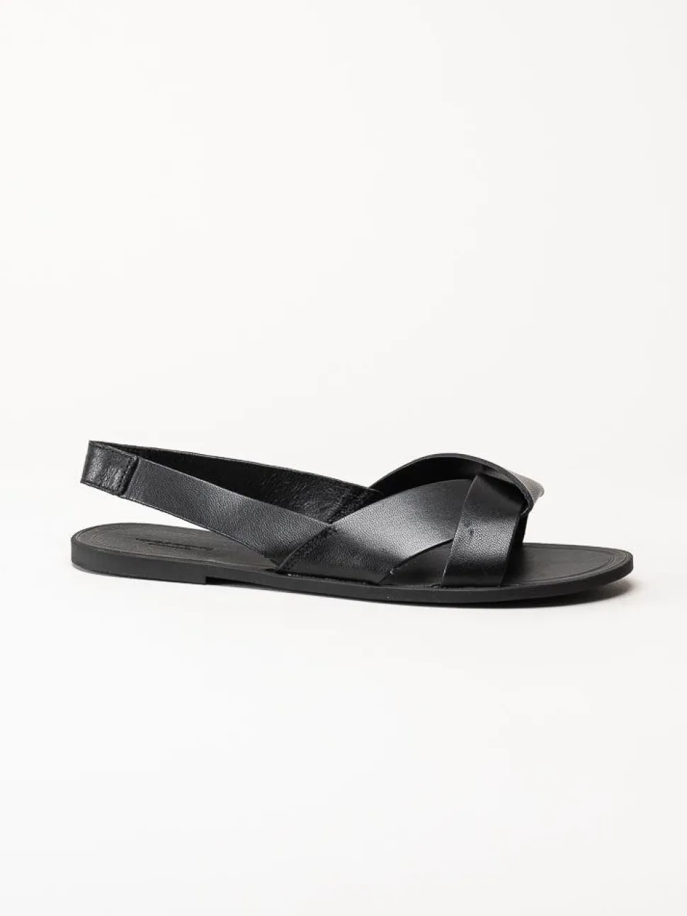Vagabond - Tia 2.0 - Svarta platta sandaler i skinn